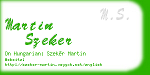 martin szeker business card